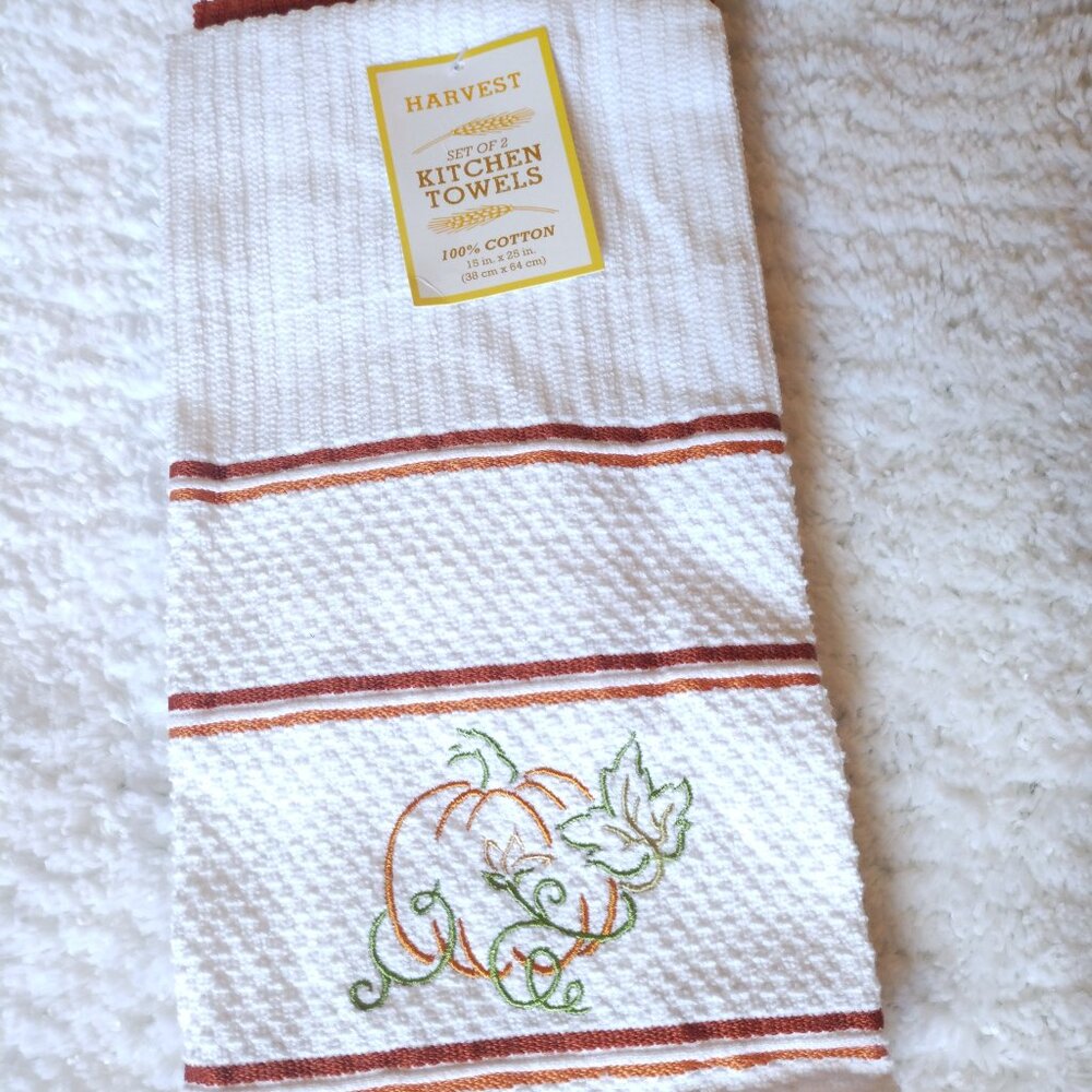 Autumn Kitchen Towel 2pc. Set with Free Gift